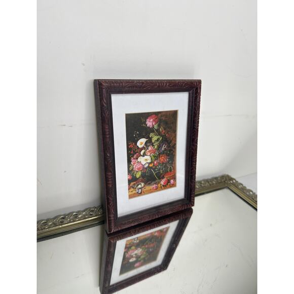 Small Vintage Framed Floral Still life Print - Picture 3 of 8